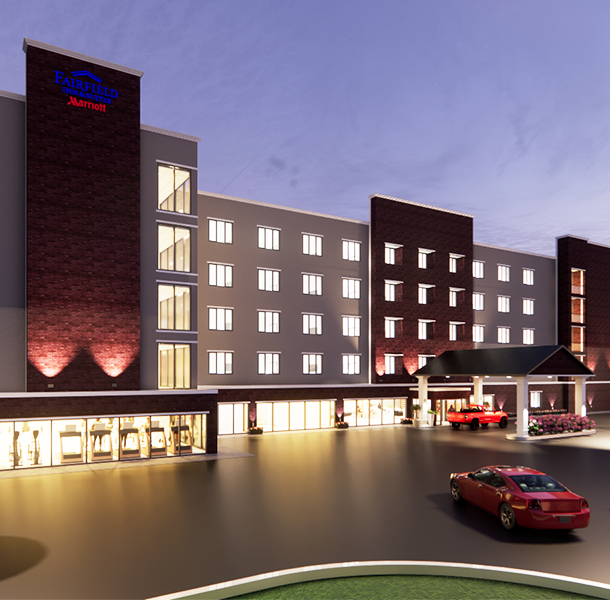 Exterior 3D rendering for luxury hotel - Florida